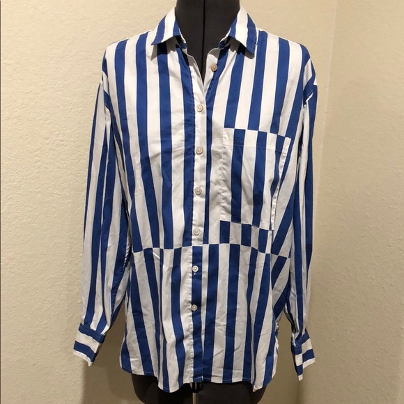 Ayr the Deep End Marais Blue Regatta Striped Women’s Shirt